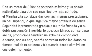 Patín Eléctrico Olsson Mamba Lite