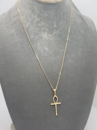 Collar Ankh Acero Quirúrgico Baño Oro