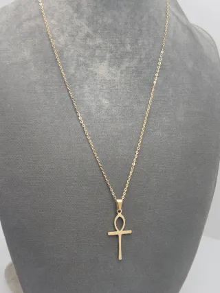 Collar Ankh Acero Quirúrgico Baño Oro