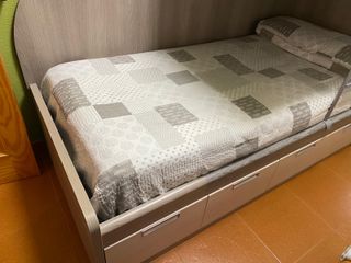 Dormitorio juvenil litera con cajones