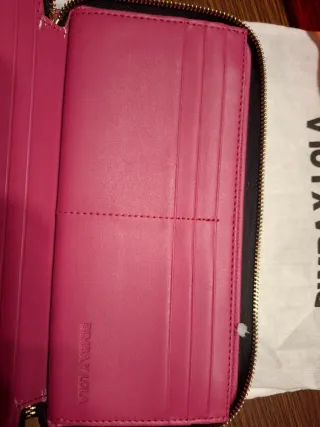 Cartera Bimba y Lola Negra con Correa Rosa