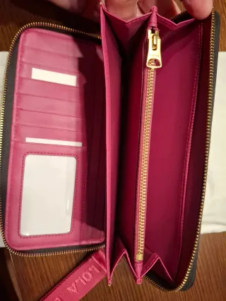 Cartera Bimba y Lola Negra con Correa Rosa