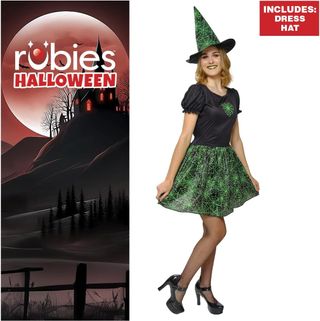 Rubies Disfraz Bruja Spiderweb Neon para mujer, Ve