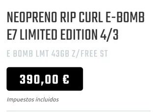 Traje Surf Rip Curl 4/3 E-Bomb E7 Limited Edition