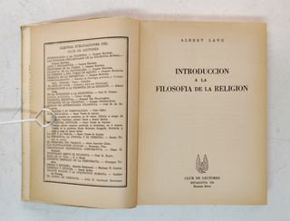 Introducción a la filosofía de la religión. A Lang
