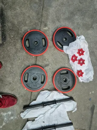 MANCUERNAS  DOS DISCOS DE 2.5 kg,5 KILOS CADA UNA