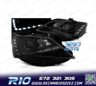 FAROS SEAT IBIZA 6J 12-15 LUZ DIURNA LED FONDO NEGRO