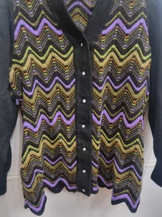 Cardigan Lana Vintage Zig Zag Multicolor