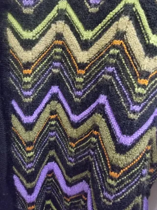 Cardigan Lana Vintage Zig Zag Multicolor