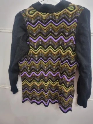 Cardigan Lana Vintage Zig Zag Multicolor