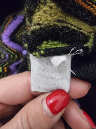 Cardigan Lana Vintage Zig Zag Multicolor