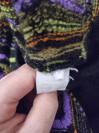 Cardigan Lana Vintage Zig Zag Multicolor