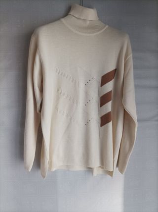 Maglione Proposte Blu Collo Alto Lana XL