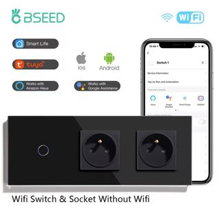 Enchufe y Interruptor BSEED Wifi Smart Blanco