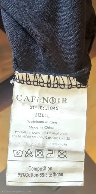 T-shirt donna CaféNoir nera con stampa