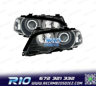 FAROS BMW E46 COUPE 99-03 OJOS ANGEL CCFL INTERMITENTES FOND