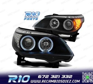 FAROS BMW E60 E61 03-07 LED OJOS ANGEL NEGROS