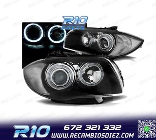 FAROS BMW E81 E87 E82 E88 OJOS ANGEL LED NEGROS