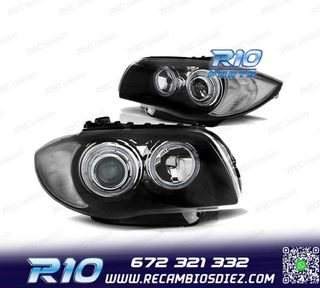 FAROS BMW E81 E87 E82 E88 OJOS ANGEL LED NEGROS