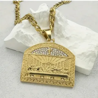 Colgante Última Cena Bañado Oro Cadena