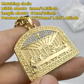 Colgante Última Cena Bañado Oro Cadena