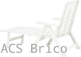 Tumbona Plegable Smeraldo con Ruedas Blanca