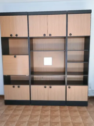 Librería modular madera, tres módulos.