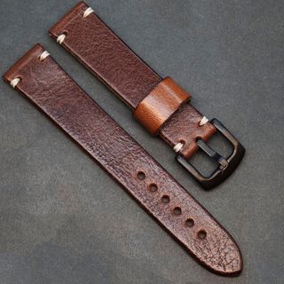 Correa reloj cuero artesanal hecha a mano 20mm 22m