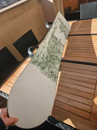 Tabla de Snowboard Verde con Fijaciones