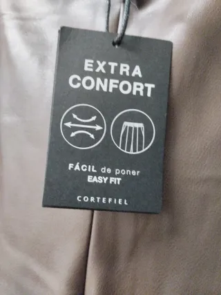 Pantalones efecto piel marrones talla 46 , nuevo