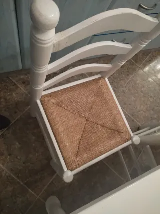 Mesa y 4 Sillas Cocina Blancas