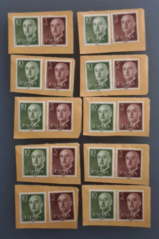 20 Sellos España Franco 10 y 5 Ptas