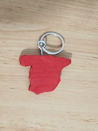Llavero, con el mapa de España.