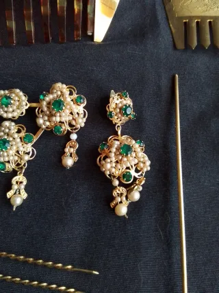 Tocado Fallera Oro y Verde