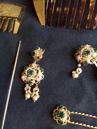 Tocado Fallera Oro y Verde