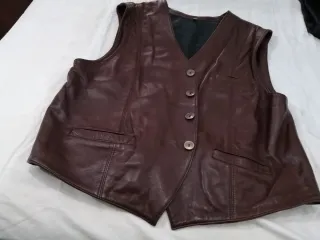 Chaleco de piel marrón Talla XL