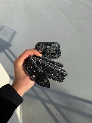 Cintura nera brillante diamantata nera