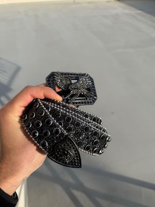 Cintura nera brillante diamantata nera