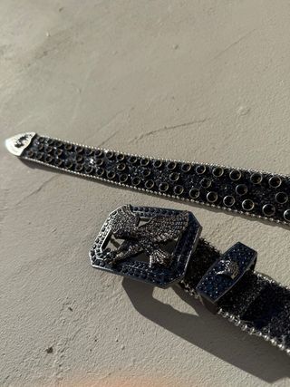 Cintura nera brillante diamantata nera