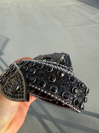 Cintura nera brillante diamantata nera