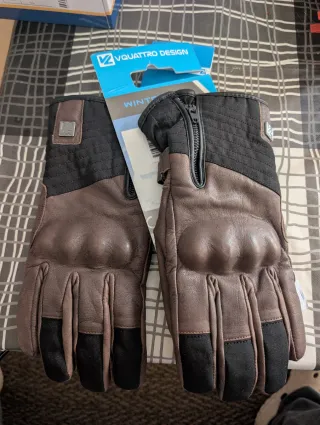 Guantes Moto VQUATTRO DESIGN Invierno Marrón/Negro