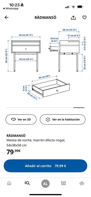 Comodini Radmanso Ikea nuovi