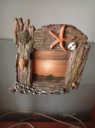 Portaretrato decorativo playa con estrella de mar