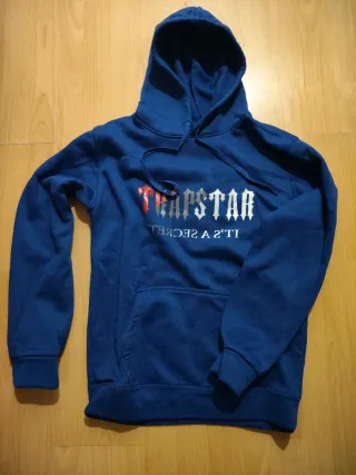 Felpa blu con stampa logo