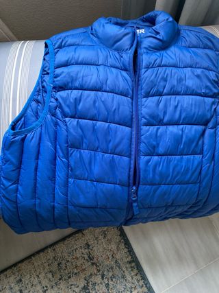 Chaleco acolchado sin mangas azul