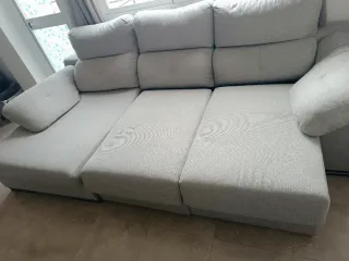 Sofá Cama Chaise Longue Tela Beige/crema wine