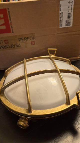 Lampada Applique Tartaruga Ottone Esterno 200mm