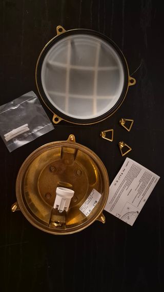 Lampada Applique Tartaruga Ottone Esterno 200mm