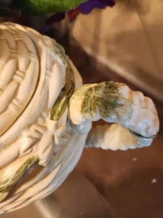 Tetera Diseño Mimbre Flores Mariposa