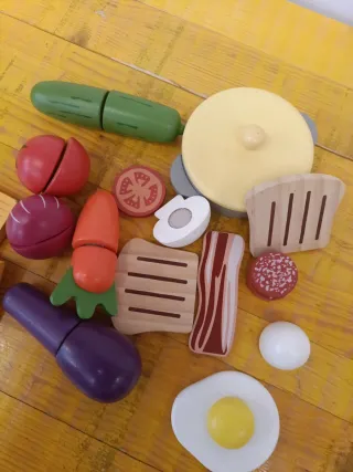 Juego Comida Madera Cocinita